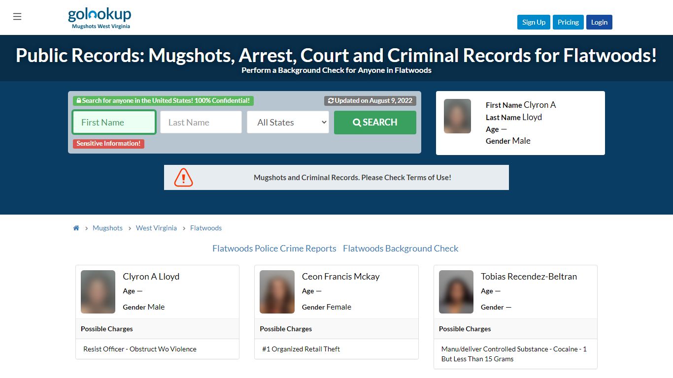 Mugshots Flatwoods, Arrest Records Flatwoods - GoLookUp